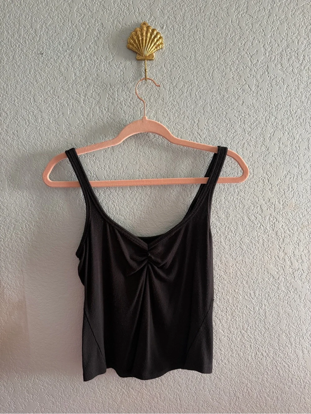Black Twist Front Tank Top
